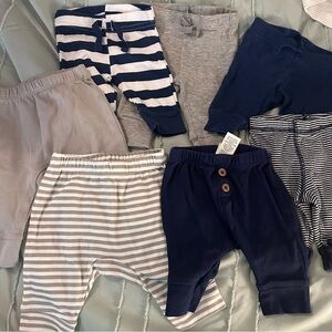 Set of Baby Pants in Blue and Gray Tones